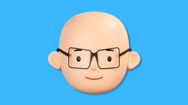 Avatar com óculos e careca